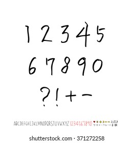 Alphabet & number / handwriting - vector