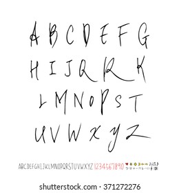 Alphabet & number / handwriting - vector