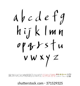 Alphabet & number / handwriting - vector