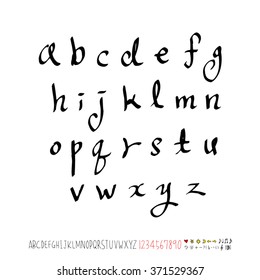 Alphabet & number / handwriting - vector