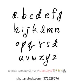 Alphabet & number / handwriting - vector