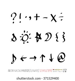 Alphabet & number / handwriting - vector