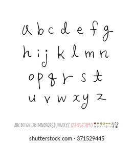 Alphabet & number / handwriting - vector