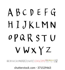 Alphabet & number / handwriting - vector