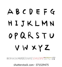 Alphabet & number / handwriting - vector