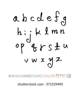 Alphabet & number / handwriting - vector