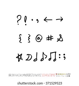 Alphabet & number / handwriting - vector