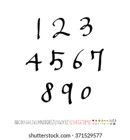 Alphabet & number / handwriting - vector