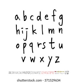 Alphabet & number / handwriting - vector