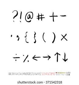 Alphabet & number / handwriting - vector