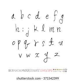 Alphabet & number / handwriting - vector