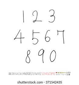 Alphabet & number / handwriting - vector