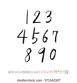 Alphabet & number / handwriting - vector