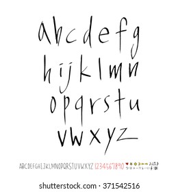 Alphabet & number / handwriting - vector