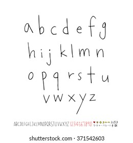 Alphabet & number / handwriting - vector