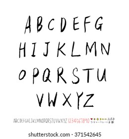 Alphabet & number / handwriting - vector
