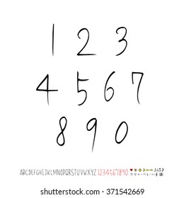 Alphabet & number / handwriting - vector