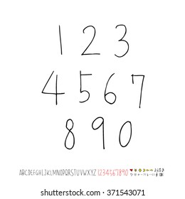 Alphabet & number / handwriting - vector
