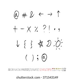 Alphabet & number / handwriting - vector