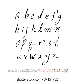 Alphabet & number / handwriting - vector