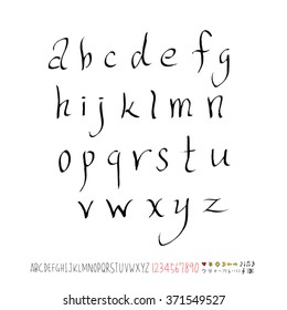 Alphabet & number / handwriting - vector