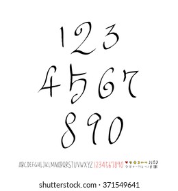 Alphabet & number / handwriting - vector