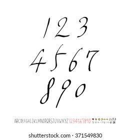 Alphabet & number / handwriting - vector