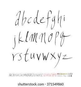 Alphabet & number / handwriting - vector