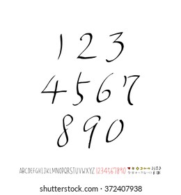 Alphabet & number / handwriting - vector