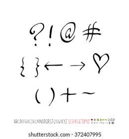 Alphabet & number / handwriting - vector