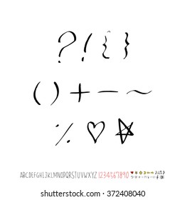 Alphabet & number / handwriting - vector