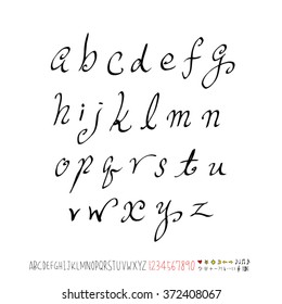 Alphabet & number / handwriting - vector