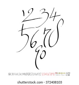 Alphabet & number / handwriting - vector