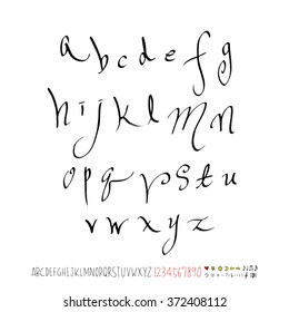 Alphabet & number / handwriting - vector