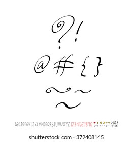 Alphabet & number / handwriting - vector