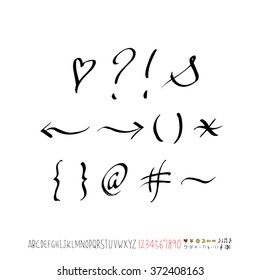 Alphabet & number / handwriting - vector