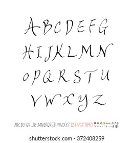 Alphabet & number / handwriting - vector