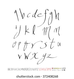 Alphabet & number / handwriting - vector