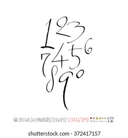 Alphabet & number / handwriting - vector