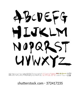Alphabet & number / handwriting - vector
