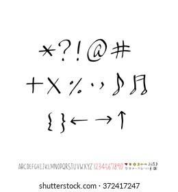 Alphabet & number / handwriting - vector