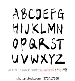 Alphabet & number / handwriting - vector