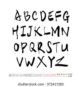 Alphabet & number / handwriting - vector