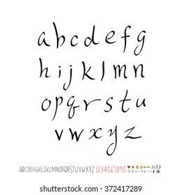 Alphabet & number / handwriting - vector