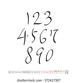 Alphabet & number / handwriting - vector