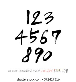 Alphabet & number / handwriting - vector