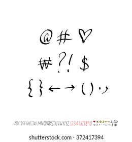 Alphabet & number / handwriting - vector
