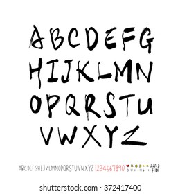 Alphabet & number / handwriting - vector