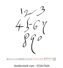 Alphabet & number / handwriting - vector