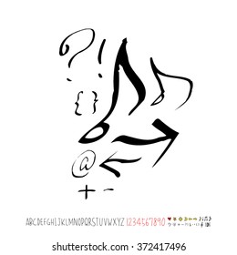 Alphabet & number / handwriting - vector